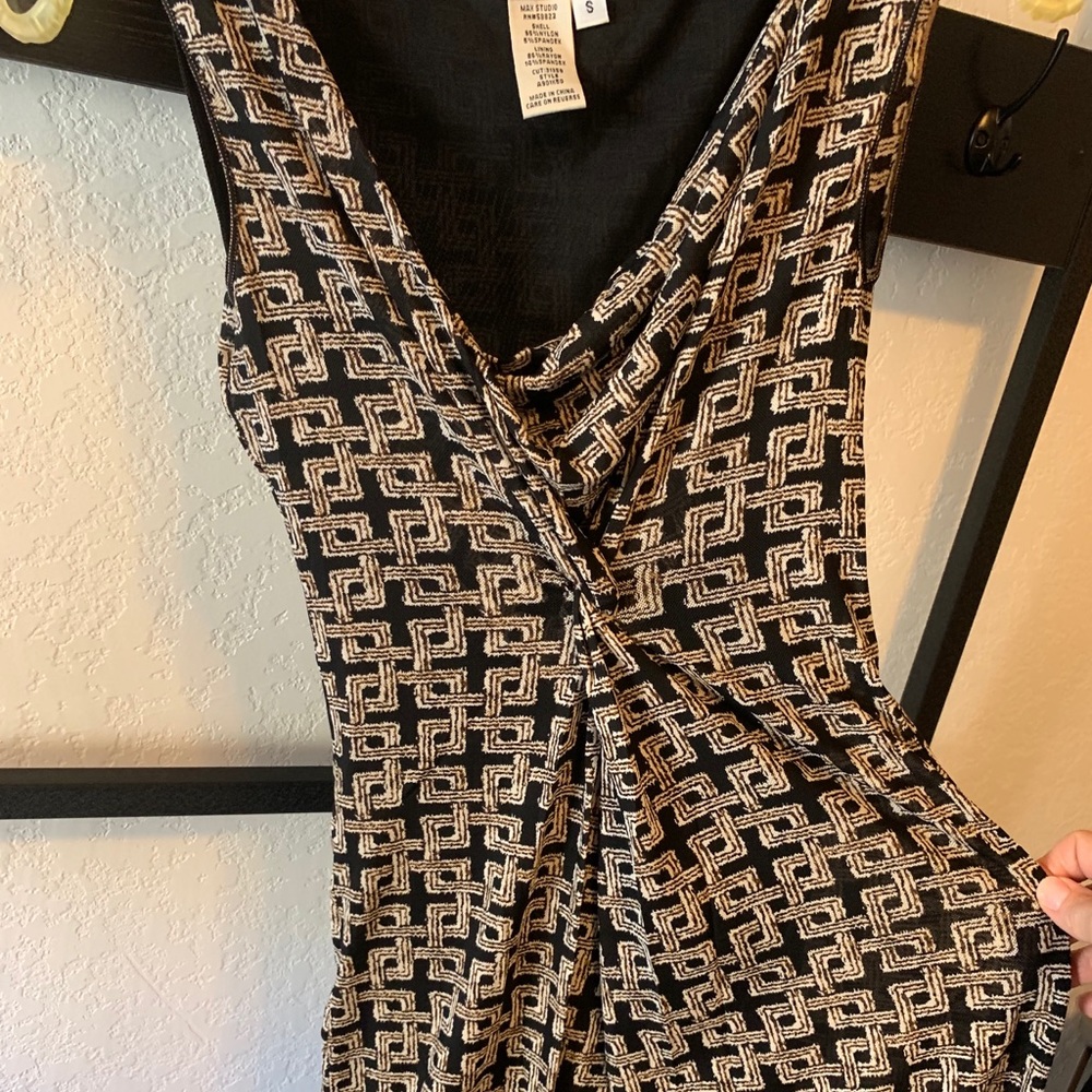 Max Studio black, brown, ivory knit dress. Sz S